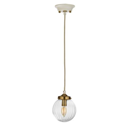 Sospensione Contemporanea Cosmos Acciaio Crema Vetro Ottone 1 Luce E14 DL-COSMOS-1P
