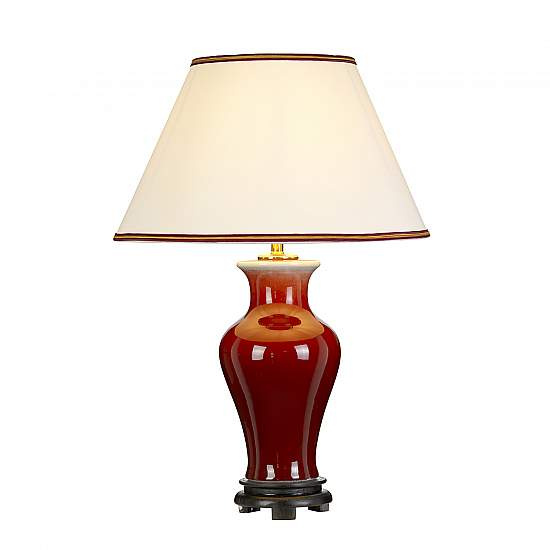 Lampada Da Scrivania Contemporanea Majin Porcellana Rossa 1 Luce E27 DL-MAJIN-TL-OXB