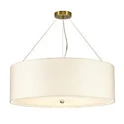 Lampadario Contemporaneo Pearce Acciaio Ottone Antico 7 Luci E27