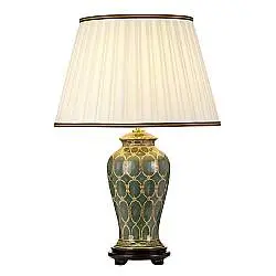 Lampada Da Scrivania Contemporanea Sashi Porcellana Verde Oro 1 Luce E27