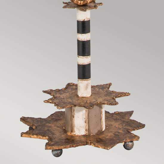 Lampada Da Scrivania Birdland Acciaio Nero Bianco Cristallo Bianco 1 Luce E27 FB-BIRDLAND-TL