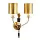 Applique Contemporanea Flambeau Acciaio Oro Nero 2 Luci Design per Soggiorno