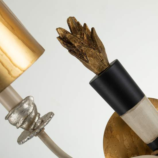 Applique Contemporanea Flambeau Acciaio Oro E Nero 2 Luci E14 FB-FLAMBEAU2