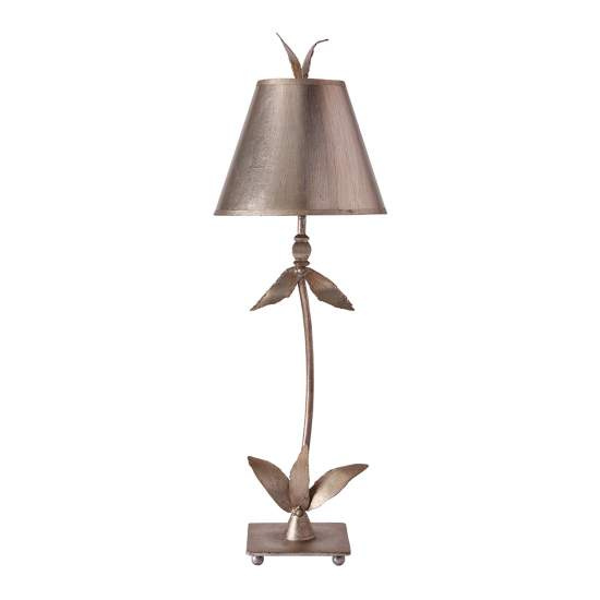 Lampada Da Scrivania Contemporanea Red Bell Acciaio Foglia Argento 1 Luce E27 FB-REDBELL-TL-SV
