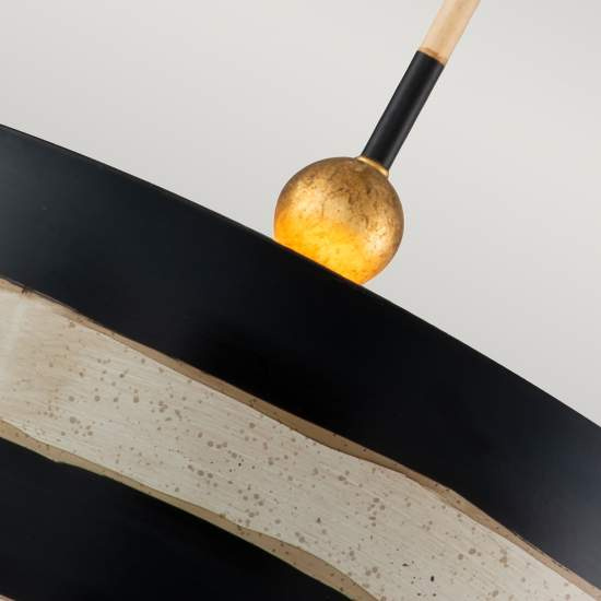 Sospensione Contemporanea South Beach Acciaio Nero Bianco 1 Luce E27 FB-SOUTHBEACH-P