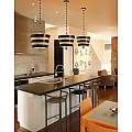 Sospensione Contemporanea South Beach Acciaio Nero Bianco 1 Luce E27 FB-SOUTHBEACH-P
