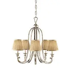 Lampadario Contemporaneo Abbey Acciaio Sabbia Argentata 5 Luci E14