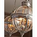 Lampadario Industrial Nordico Adams Acciaio Nichel Antico Vetro 3 Luci E14 FE-ADAMS-3P-ANL