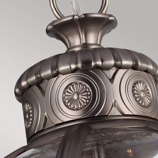 Lampadario Industrial Nordico Adams Acciaio Nichel Antico Vetro 3 Luci E14 FE-ADAMS-3P-ANL