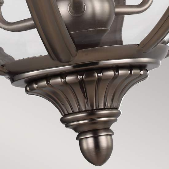 Lampadario Industrial Nordico Adams Acciaio Nichel Antico Vetro 3 Luci E14 FE-ADAMS-3P-ANL