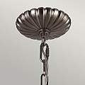 Lampadario Industrial Nordico Adams Acciaio Nichel Antico Vetro 4 Luci E14 FE-ADAMS-4P-ANL