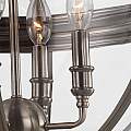 Lampadario Industrial Nordico Adams Acciaio Nichel Antico Vetro 4 Luci E14 FE-ADAMS-4P-ANL