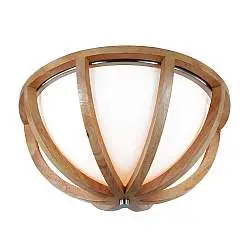 Plafoniera Industrial Nordica Allier Legno Legno Chiaro Acciaio 2 Luci E27