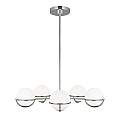 Lampadario Apollo Acciaio Nichel Vetro 5 Luci G9 3 Ledw 3000K 1600Lm FE-APOLLO5-PN