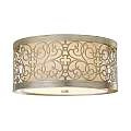 Plafoniera Contemporanea Arabesque Acciaio Foglia Argento Vetro 2 Luci E27 FE-ARABESQUE-F