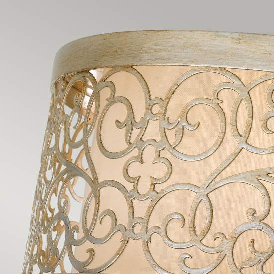 Plafoniera Contemporanea Arabesque Acciaio Foglia Argento Vetro 2 Luci E27 FE-ARABESQUE-F