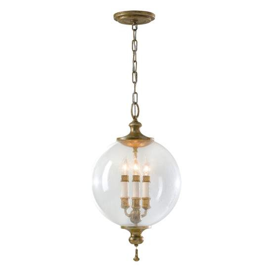 Lampadario Contemporaneo Argento Acciaio Foglia Argento Vetro 3 Luci E14 FE-ARGENTO-P