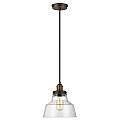 Sospensione Baskin Vetro Ottone Verniciato Zinco Scuro 1 Luce E27 D25,4Cm FE-BASKIN-P-A-BR