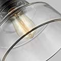 Sospensione Baskin Vetro Ottone Verniciato Zinco Scuro 1 Luce E27 D25,4Cm FE-BASKIN-P-A-BR