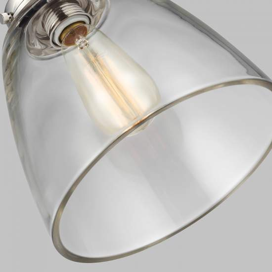 Sospensione Contemporanea Baskin Vetro Nichel Lucido 1 Luce E27 D22,8Cm FE-BASKIN-P-B-PN