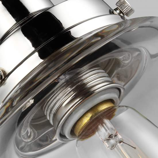 Sospensione Contemporanea Baskin Vetro Nichel Lucido 1 Luce E27 D22,8Cm FE-BASKIN-P-B-PN