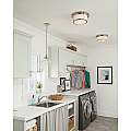 Sospensione Contemporanea Baskin Vetro Nichel Lucido 1 Luce E27 D22,8Cm FE-BASKIN-P-B-PN