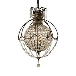 Lampadario Contemporaneo Bellini Acciaio Bronzo Ossidato Cristallo 3 Luci E14