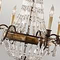Lampadario Contemporaneo Bellini Acciaio Bronzo Ossidato Cristallo 6 Luci E14 FE-BELLINI6