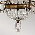 Lampadario Contemporaneo Bellini Acciaio Bronzo Ossidato Cristallo 6 Luci E14 FE-BELLINI6