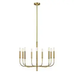 Lampadario Classico Brianna Acciaio Ottone Brunito 9 Luci E14
