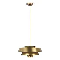 Sospensione Contemporanea Brisbin Acciaio Ottone Brunito 1 Luce E27