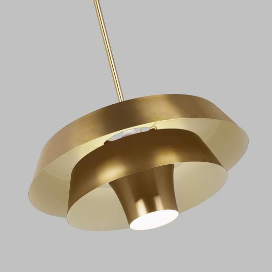 Sospensione Contemporanea Brisbin Acciaio Ottone Brunito 1 Luce E27 FE-BRISBIN-BB