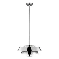Sospensione Contemporanea Brisbin Acciaio Nichel Lucido 1 Luce E27