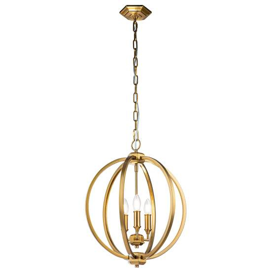 Lampadario Classico Corinne Acciaio Ottone Brunito 3 Luci E14 D43,2Cm FE-CORINNE-3P-M-BB