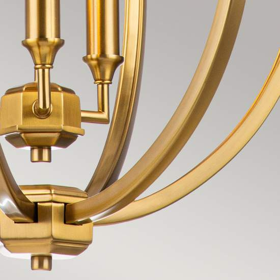 Lampadario Classico Corinne Acciaio Ottone Brunito 3 Luci E14 D43,2Cm FE-CORINNE-3P-M-BB