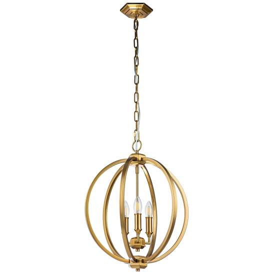 Lampadario Classico Corinne Acciaio Ottone Brunito 3 Luci E14 D43,2Cm FE-CORINNE-3P-M-BB