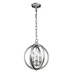 Lampadario Classico Corinne Acciaio Nichel Lucido 3 Luci E14 D28,6 Cm