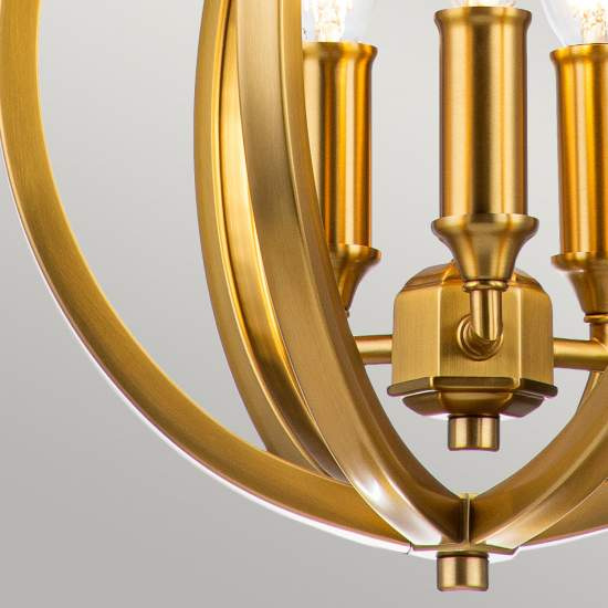 Lampadario Classico Corinne Acciaio Ottone Brunito 3 Luci E14 D28,6Cm FE-CORINNE-3P-S-BB