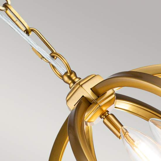 Lampadario Classico Corinne Acciaio Ottone Brunito 3 Luci E14 D28,6Cm FE-CORINNE-3P-S-BB