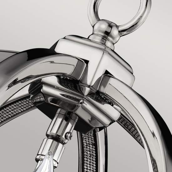 Lampadario Classico Corinne Acciaio Nichel Lucido 3 Luci E14 D28,6 Cm FE-CORINNE-3P-S