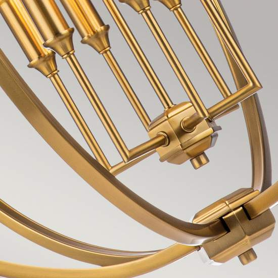 Lampadario Classico Corinne Acciaio Ottone Brunito 6 Luci E14 FE-CORINNE-6P-L-BB