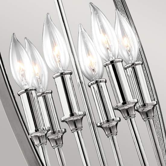 Lampadario Classico Corinne Acciaio Nichel Lucido 6 Luci E14 FE-CORINNE-6P-L