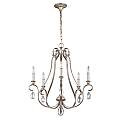 Lampadario Classico Dewitt Acciaio Argento Sunrise 5 Luci E14 FE-DEWITT5