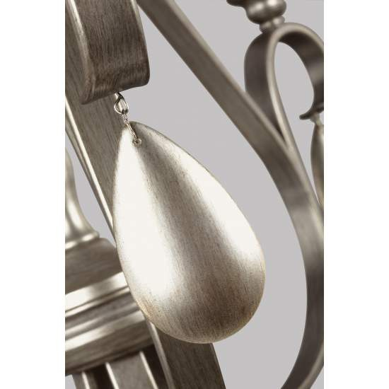 Lampadario Classico Dewitt Acciaio Argento Sunrise 5 Luci E14 FE-DEWITT5
