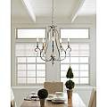 Lampadario Classico Dewitt Acciaio Argento Sunrise 5 Luci E14 FE-DEWITT5