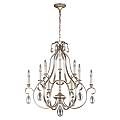 Lampadario Classico Dewitt Acciaio Argento Sunrise 9 Luci E14 FE-DEWITT9