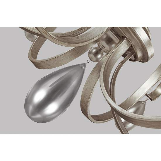 Lampadario Classico Dewitt Acciaio Argento Sunrise 9 Luci E14 FE-DEWITT9