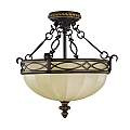 Lampadario Contemporaneo Catena Drawing Room Acciaio Noce Vetro 2 Luci E27 FE-DRAWING-ROOM-SFC