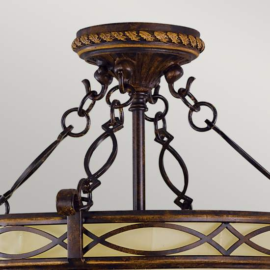Lampadario Contemporaneo Catena Drawing Room Acciaio Noce Vetro 2 Luci E27 FE-DRAWING-ROOM-SFC