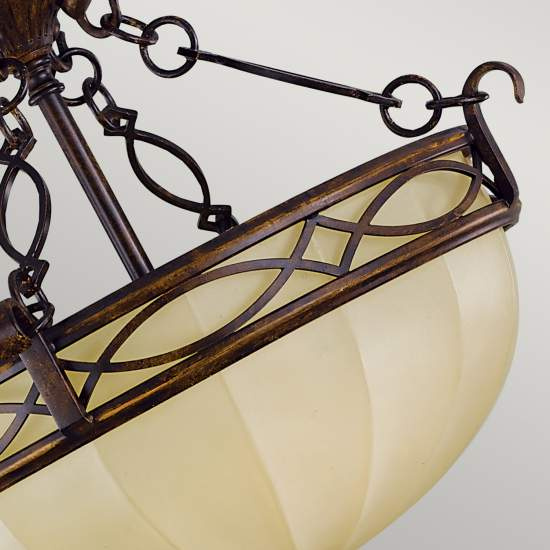 Lampadario Contemporaneo Catena Drawing Room Acciaio Noce Vetro 2 Luci E27 FE-DRAWING-ROOM-SFC